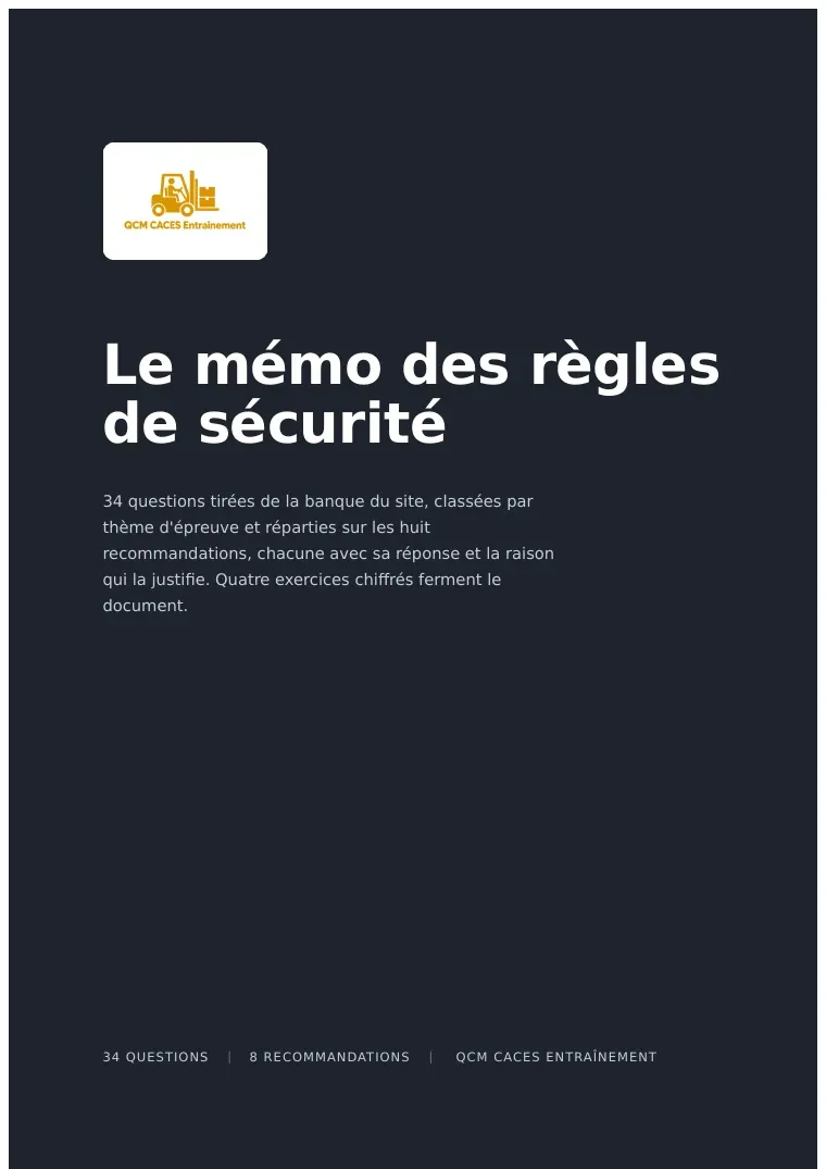 La première page du mémo des règles de sécurité CACES, document PDF gratuit de onze pages